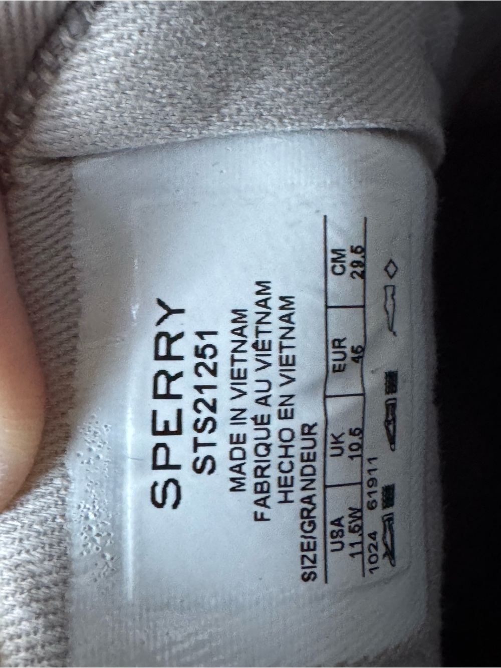Sperry Light Gray Canvas Lace-Up Sneakers with Tan Laces - Picture 5 of 5